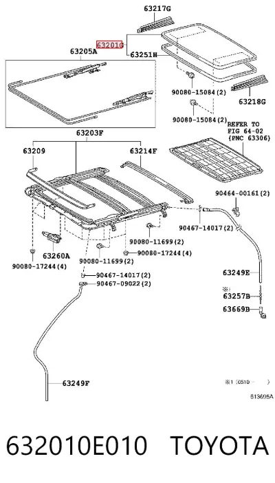 Tapa de techo corredizo TOYOTA 632010E010