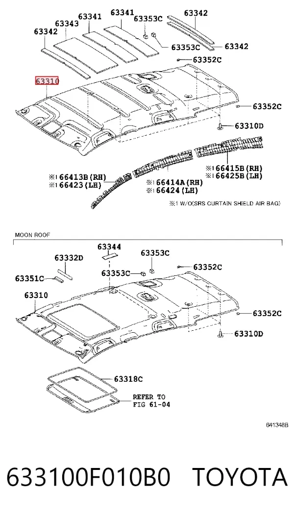 Techo interior 633100F010B0 Toyota