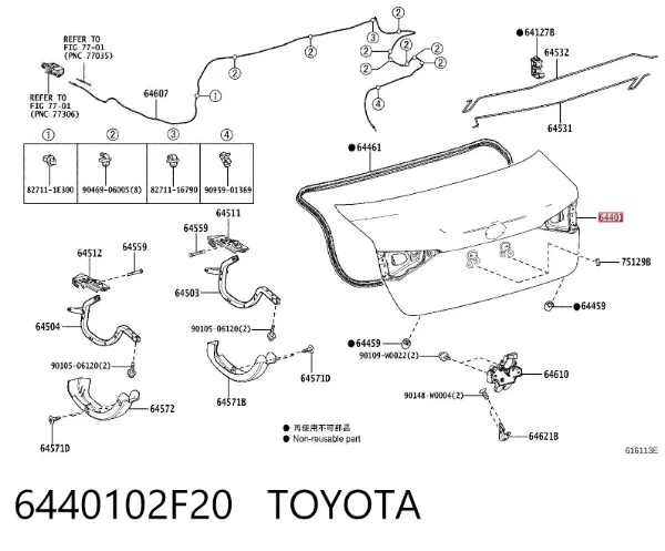 Tapa maletero 6440102F20 Toyota
