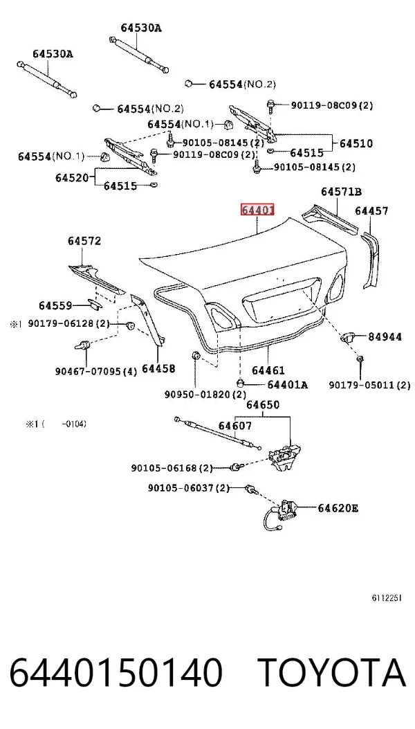 Tapa maletero 6440150140 Toyota