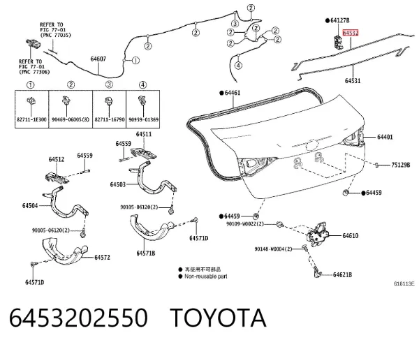 Amortiguador maletero 6453202550 Toyota