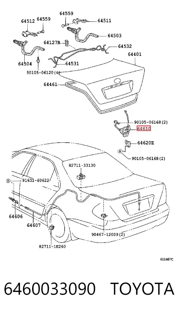 Cerradura de maletero Toyota Camry V