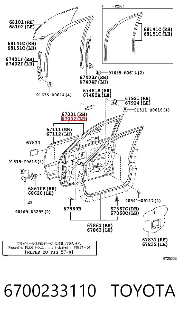 Puerta delantera izquierda Toyota Camry V