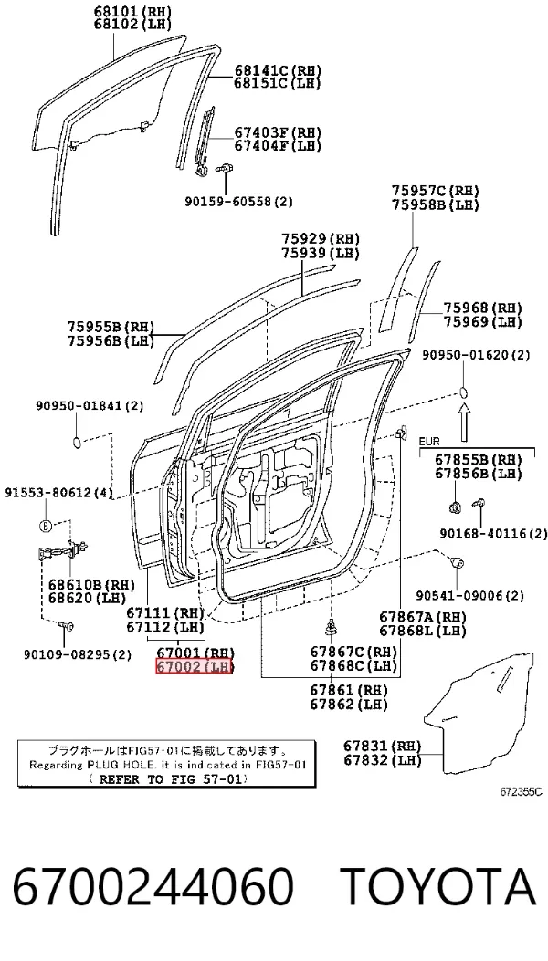 Puerta delantera izquierda Toyota Avensis Verso