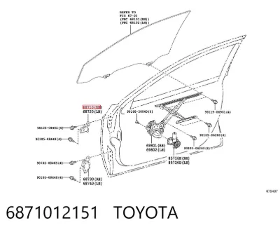 Bisagra de la puerta delantera derecha TOYOTA 6871012151