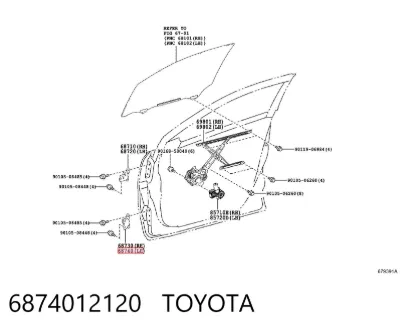 Bisagra de puerta delantera izquierda TOYOTA 6874012120