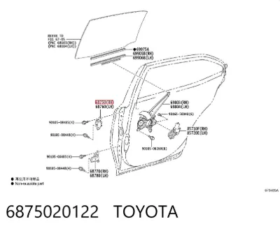 Bisagra de la puerta trasera derecha TOYOTA 6875020122