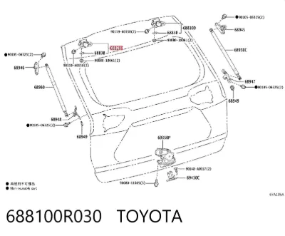 Bisagra de puerta trasera TOYOTA 688100R030