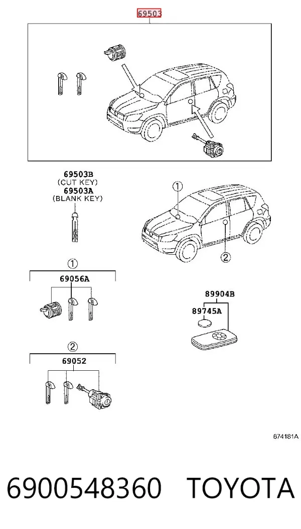 Cilindros de cerradura Toyota RAV4 III