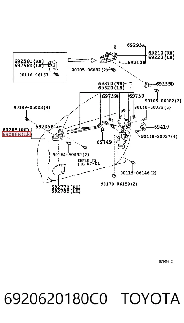  6920620180C0 Toyota