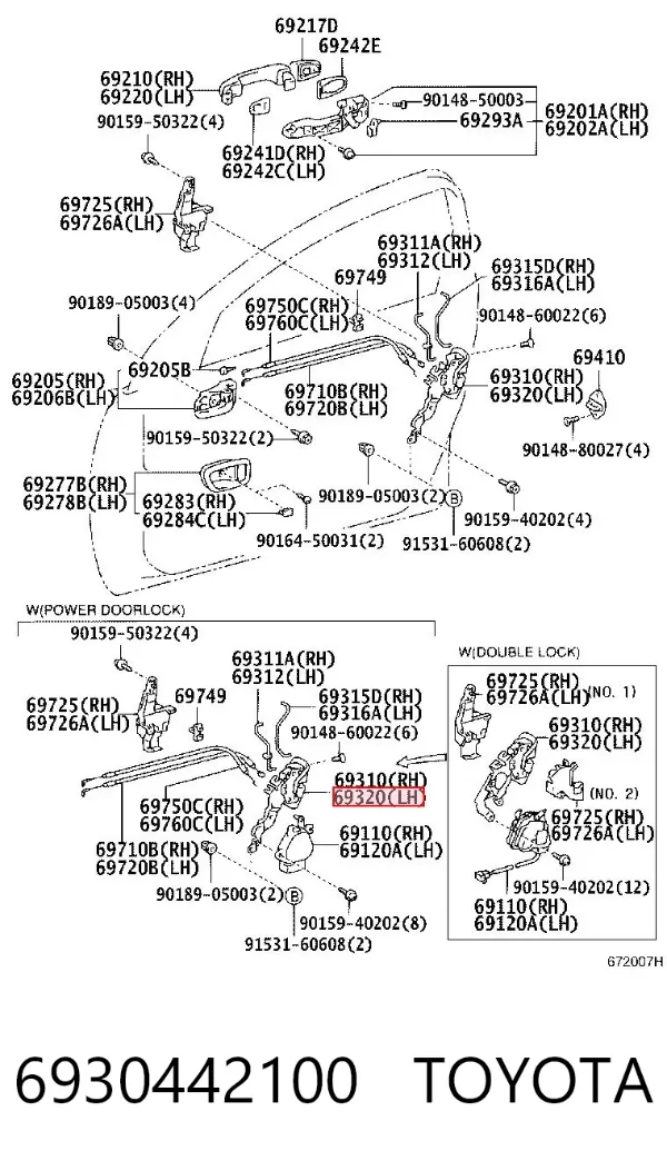 Cerradura 6930442100 Toyota