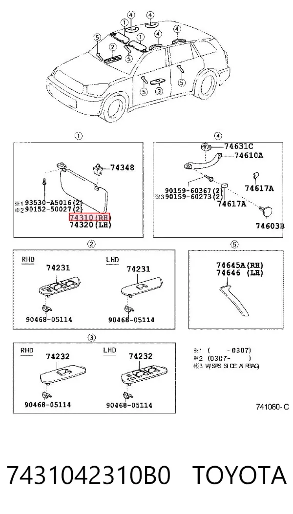 Parasol 7431042310B0 Toyota