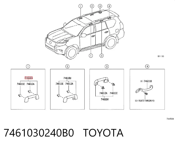 Asa de techo 7461030240B0 Toyota
