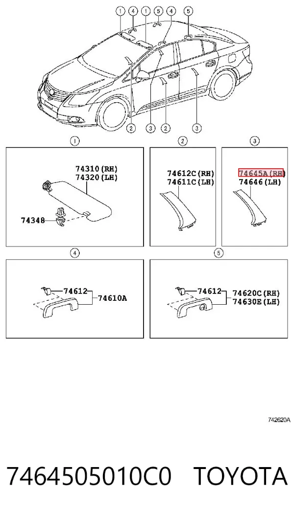  7464505010C0 Toyota