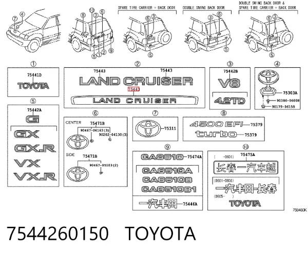 Emblema 7544260150 Toyota