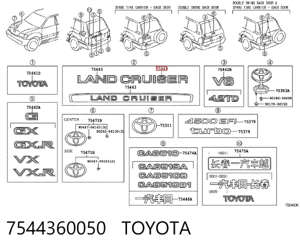  7544360050 Toyota