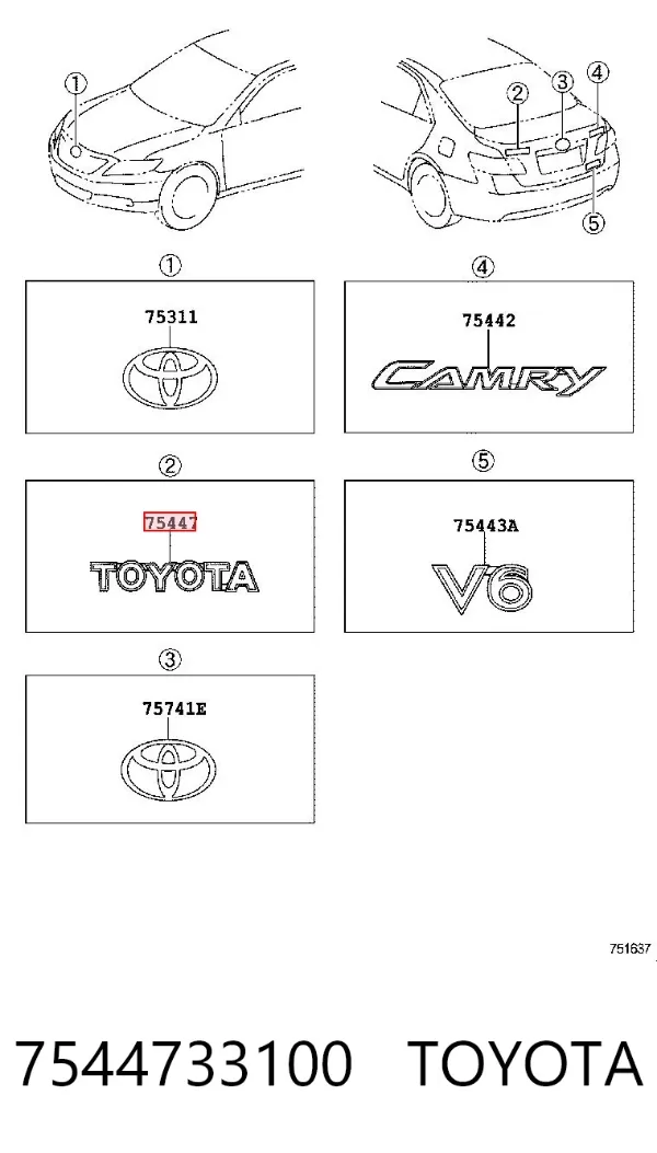 Emblema 7544733100 Toyota