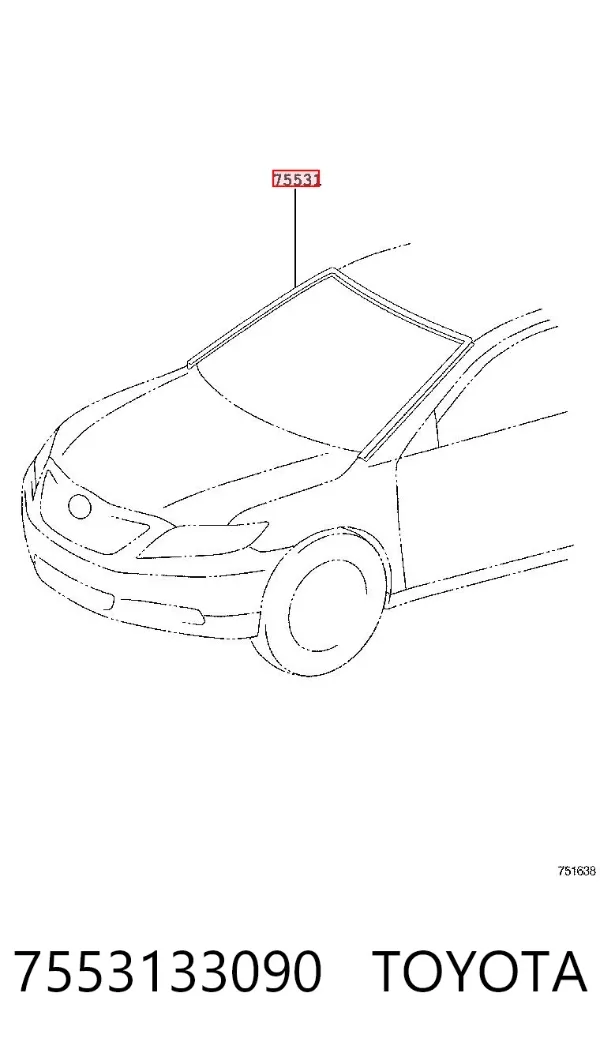 Moldura de parabrisas 7553133090 Toyota