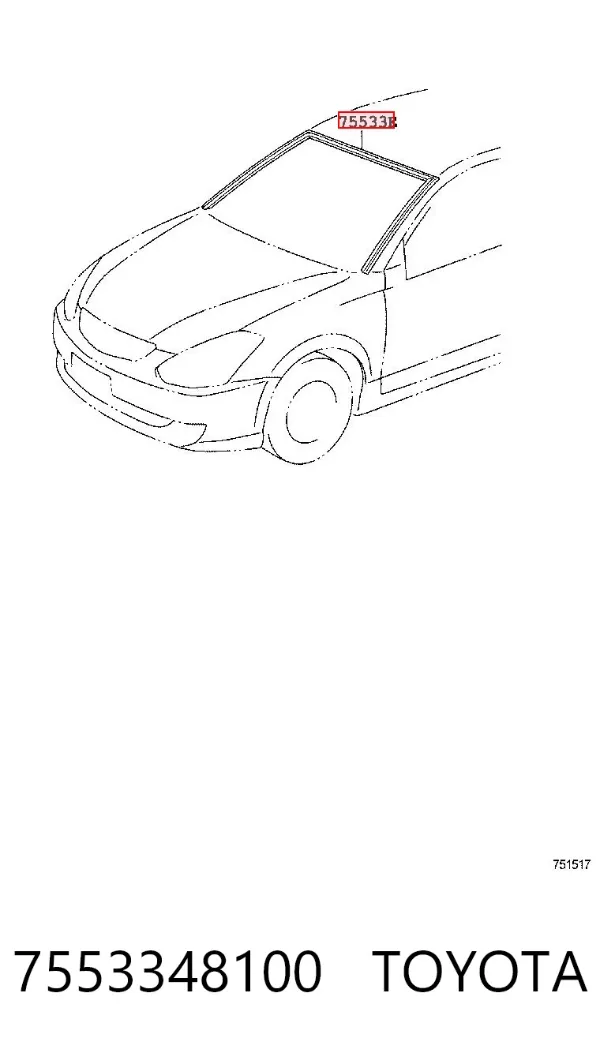 Moldura de parabrisas 7553348100 Toyota