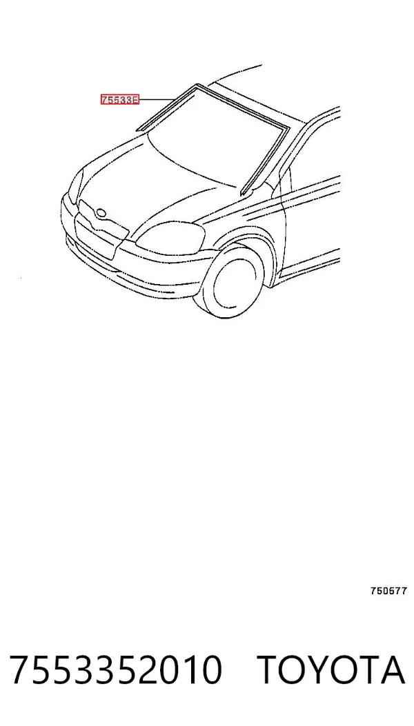 Moldura de parabrisas 7553352010 Toyota