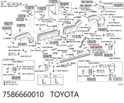 Soporte de umbral TOYOTA 7586660010