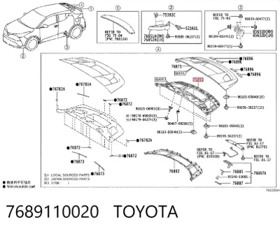 Alerón de puerta trasera TOYOTA 7689110020