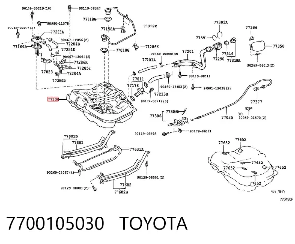 Depósito de gasolina 7700105030 Toyota
