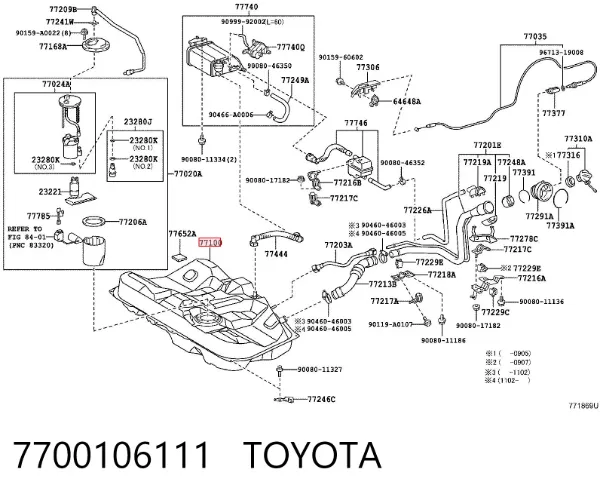 Depósito de gasolina 7700106111 Toyota