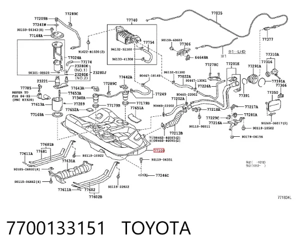 Depósito de gasolina 7700133151 Toyota
