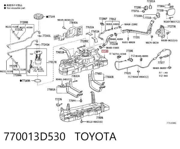 Depósito de gasolina 770013D530 Toyota