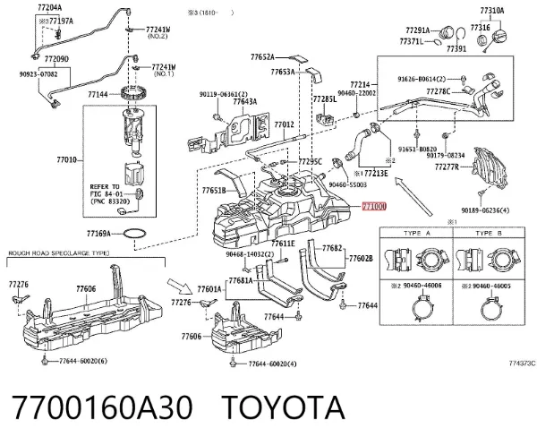 Depósito de gasolina 7700160A30 Toyota