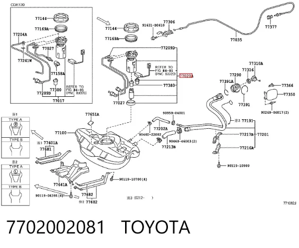 Bomba de gasolina 7702002081 Toyota
