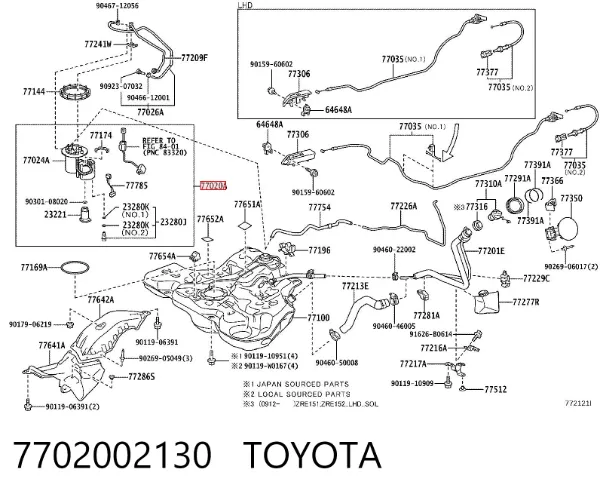 Bomba de gasolina 7702002130 Toyota