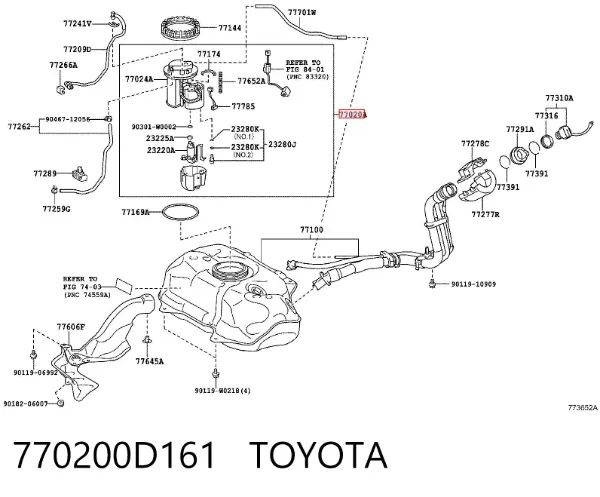 Bomba de gasolina 770200D161 Toyota