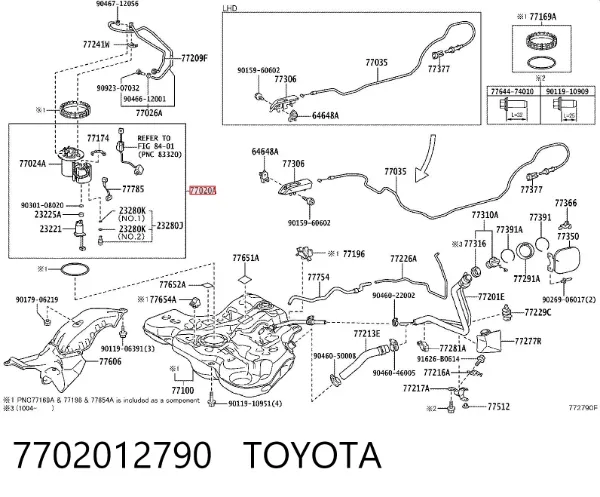 Unidad de alimentación de combustible 7702012790 Toyota