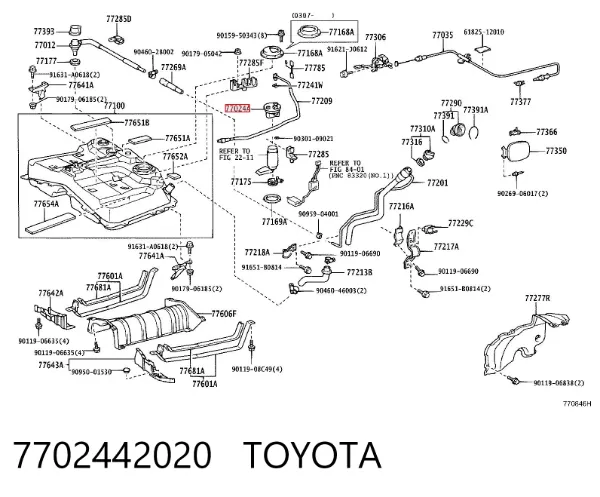 Filtro de combustible 7702442020 Toyota