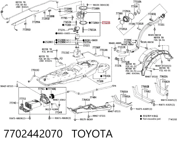 Filtro de combustible 7702442070 Toyota