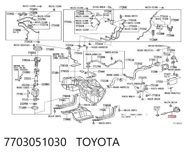 Cerradura de la tapa del depósito de combustible 7703051030 Toyota