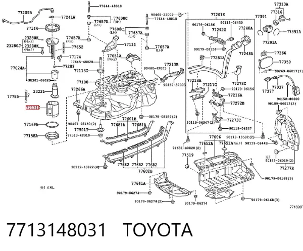 Caja del filtro de combustible Lexus RX 300/330/350/400H
