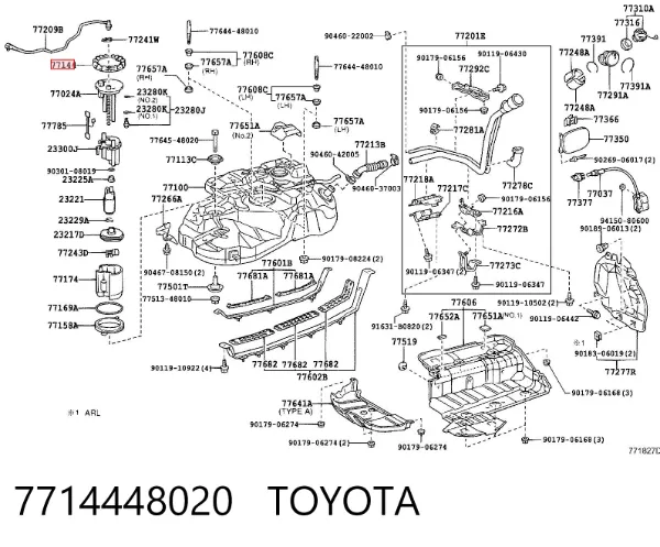 Tapa de la carcasa del filtro de combustible 7714448020 Toyota
