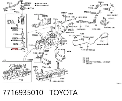 Sello de la bomba de combustible TOYOTA 7716935010