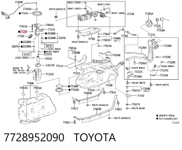 Soporte de parachoques delantero izquierdo 7728952090 Toyota