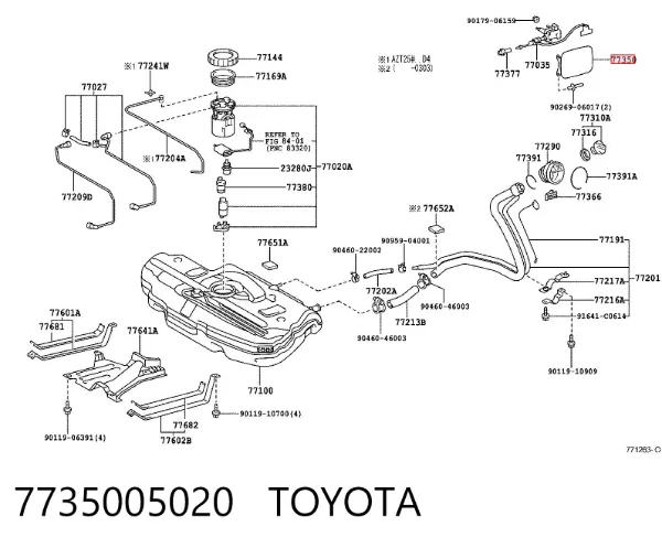 Tapa de la gasolina Toyota Avensis II