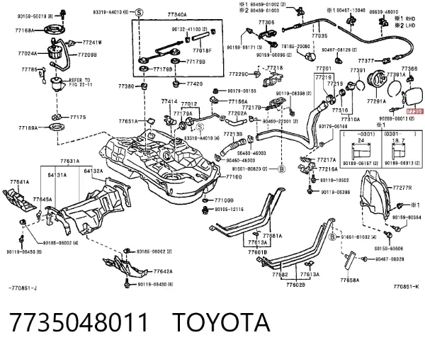 Tapa de la gasolina Lexus RX 300