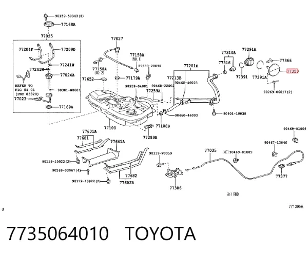 Tapa de la gasolina 7735064010 Toyota