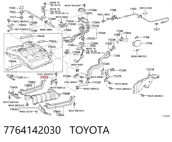 Protector de cárter y depósito de combustible 7764142030 Toyota