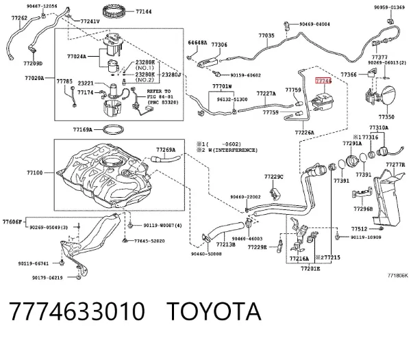 Filtro de carbón activado 7774633010 Toyota