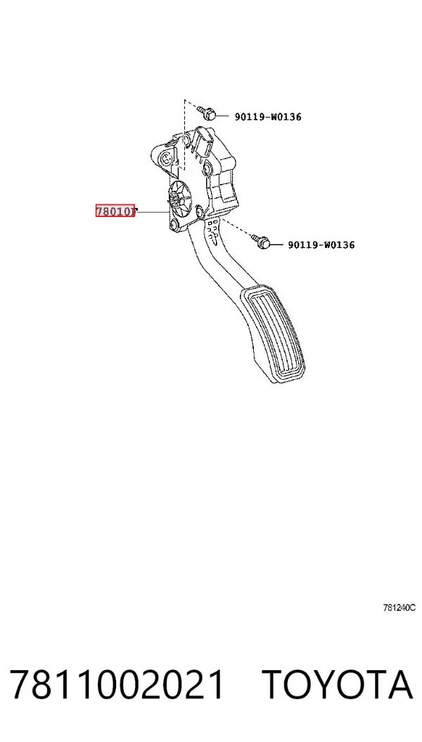 Pedal del acelerador 7811002021 Toyota