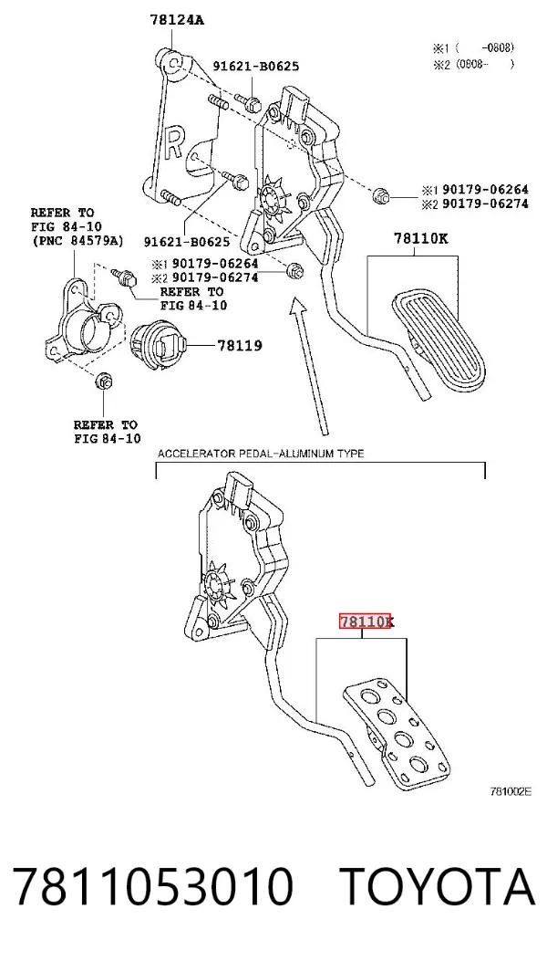 Pedal del acelerador Lexus IS E2