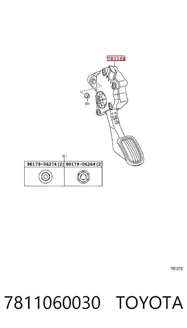 Pedal del acelerador 7811060030 Toyota